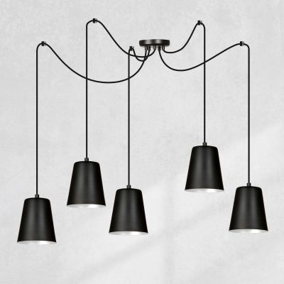 Emibig lampa wisząca LINK 5 BLACK / WHITE E27 60W MAX 454/5 (454/5)